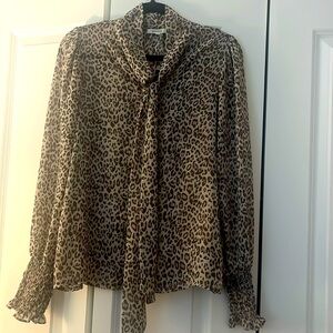 Anthropologie  Pleione Leopard Print Blouse size S